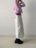 Kid Mohair Slit See-Through Knit