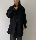 Flared Raglan Wool Half-Coat