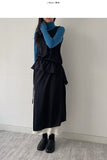 Shirred Unbalanced Long Layered One Piece