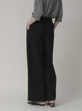 [Premium] High-Waist Pintuck Wide Pants