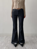 [non-fade] Selvedge Pin Tuck Long Bootcut Denim Pants