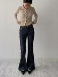 Snap Ribbed Cardigan Knit T-shirt