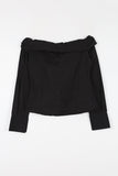Ribbon off cotton blouse