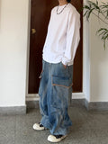 Wave Washed Balloon Cargo Denim