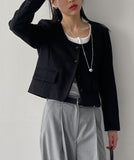 Watts U-Neck Tweed Jacket