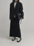 Wear Wool High Waist Long Skirt