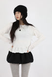 Sheath frill brushed tee