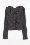 Pulli ribbed shirring tee