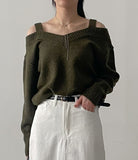 Love Strap Off Shoulder Knit