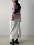 Kid Mohair Slit See-Through Knit