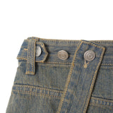 Suspenders Bermuda Two-Tuck Denim