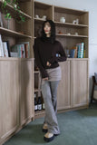 Ruched shirring half-neck top