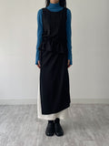 Shirred Unbalanced Long Layered One Piece