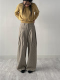 Cupid Herringbone Wide Slacks