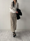 Cello V-neck shirring blouse