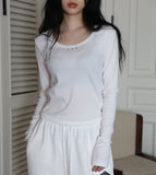 Span Studded U-Neck Tee