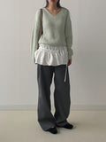 Pastel Haji V-neck Loose Fit Knit