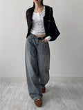 105 Low Wide Denim Pants