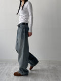 105 Low Wide Denim Pants