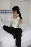 Dot pleats layer pants