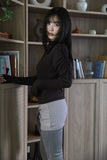 Ruched shirring half-neck top