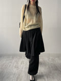 Wool Pleated Midi Skirt