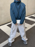 Scotch line cropped hooded parka