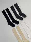 Basic knit ribbed knee socks