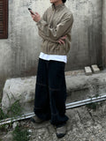 Double Knee Line Wide Denim