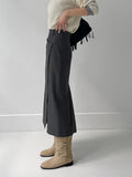Unbalanced Wrap H-line Long Skirt