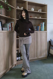 Ruched shirring half-neck top