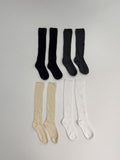 Basic knit ribbed knee socks