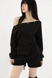 Down snap off-shoulder top