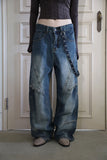 Ring chain wide denim pants