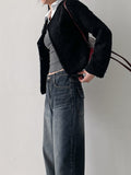 [wool56%] Boucle V-neck Hook Cardigan