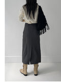 Unbalanced Wrap H-line Long Skirt