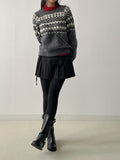 [wool30%] Raglan Nordic Wool Loose Fit Knit