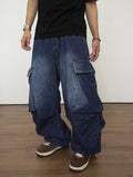 Summer Wide Cool Banding Cargo Denim