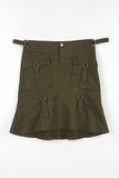 Strap buckle midi skirt