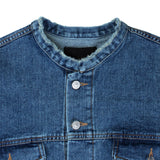 Vintage Non Collar Denim Jacket