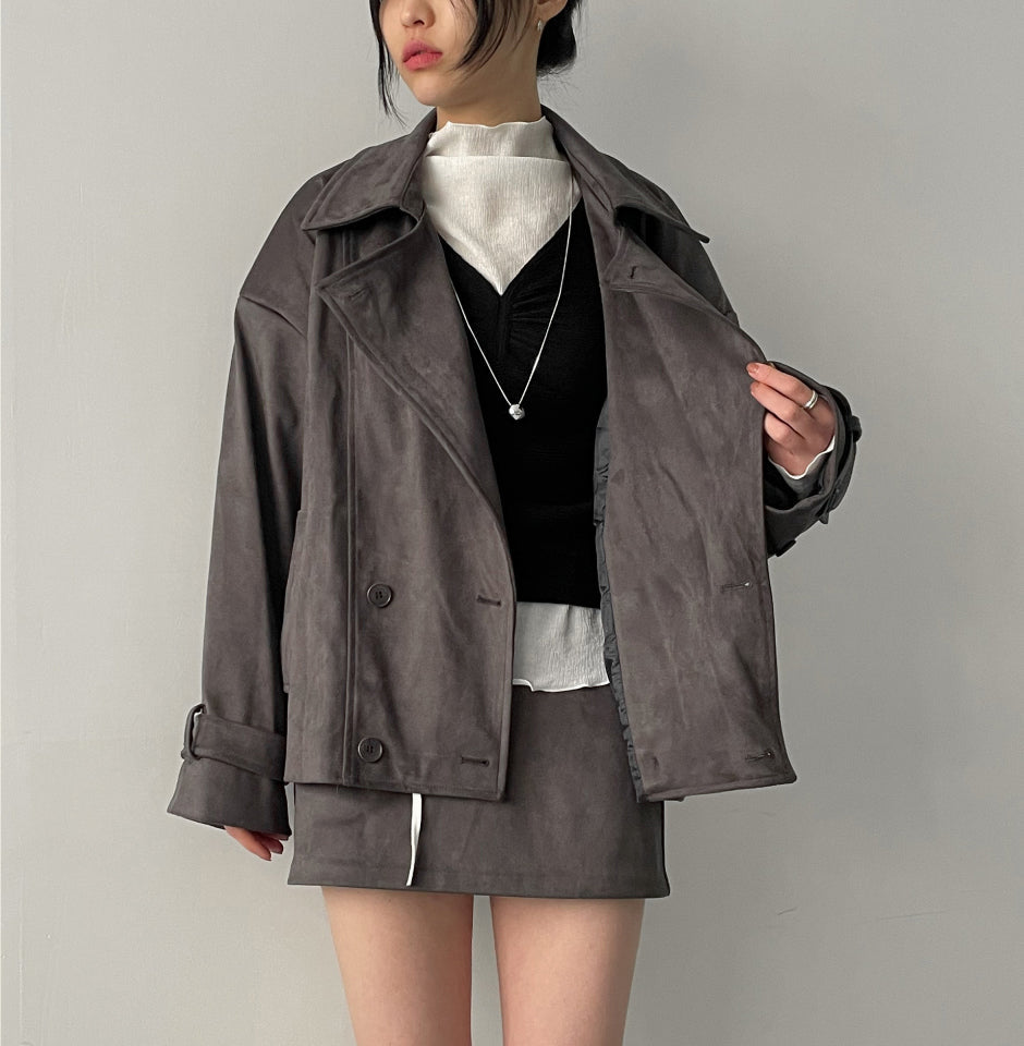 【INCHANT ME】Seller Suede Overfit Trench Jacket INCHANT ME(インチャントミー) - セラースエードオーバー