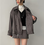 Seller Suede Overfit Trench Jacket