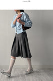 Wool Pleated Midi Skirt