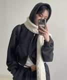 Miyu Fleece Crop Hood Zip-up