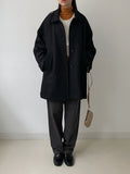 Flared Raglan Wool Half-Coat