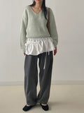 Pastel Haji V-neck Loose Fit Knit