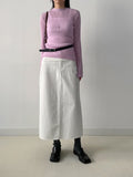 Kid Mohair Slit See-Through Knit
