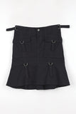 Strap buckle midi skirt