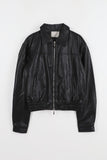 Humming Crop Leather Jacket
