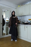 Check wool layered skirt